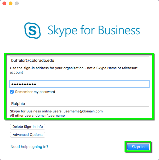 skype for business mac new group